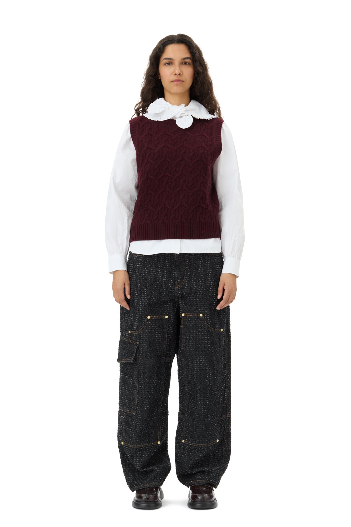 Wool Cashmere Cable Vest | Port Royale