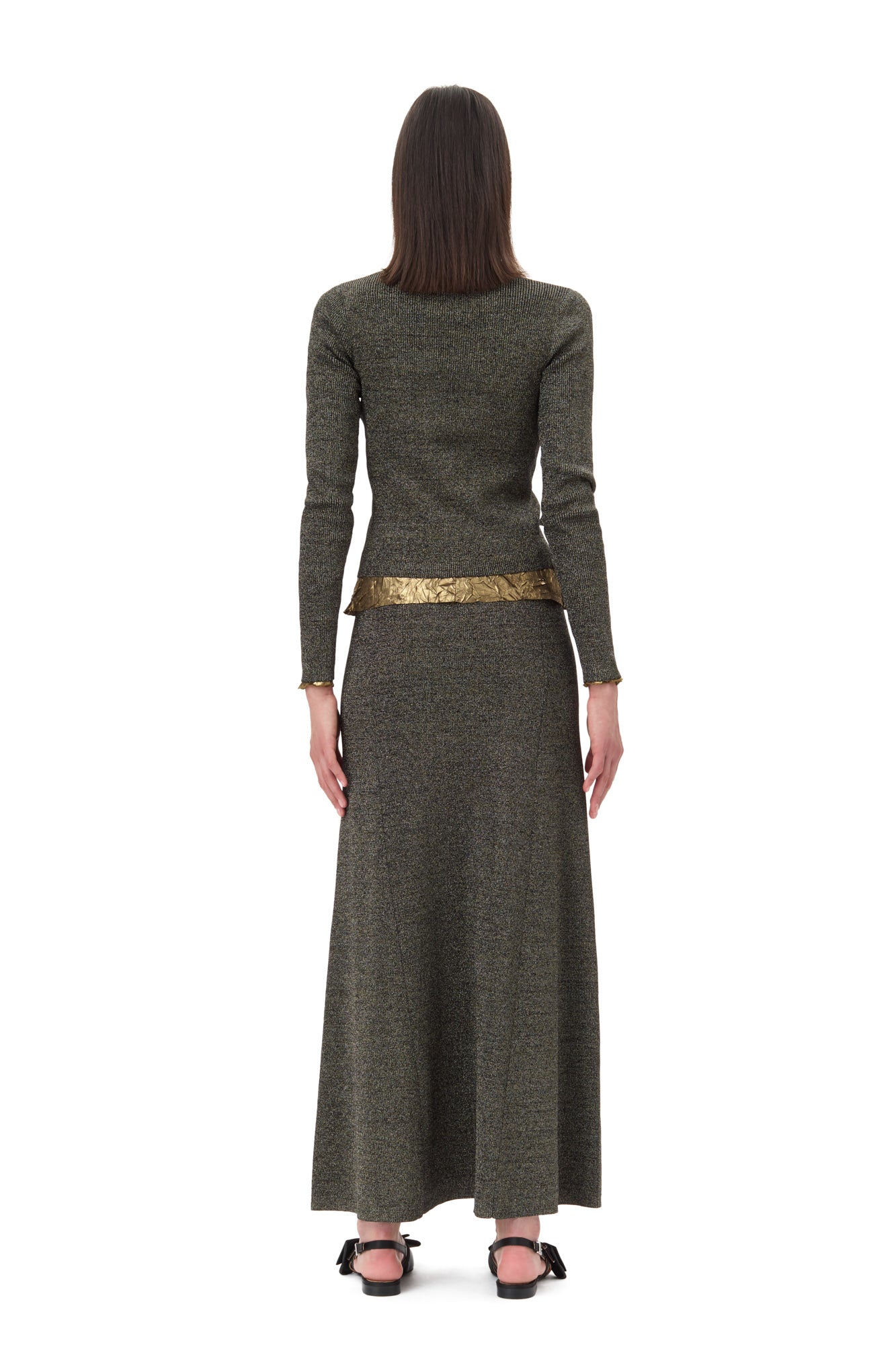 Light Sparkle Rib Maxi Skirt | Multicolour