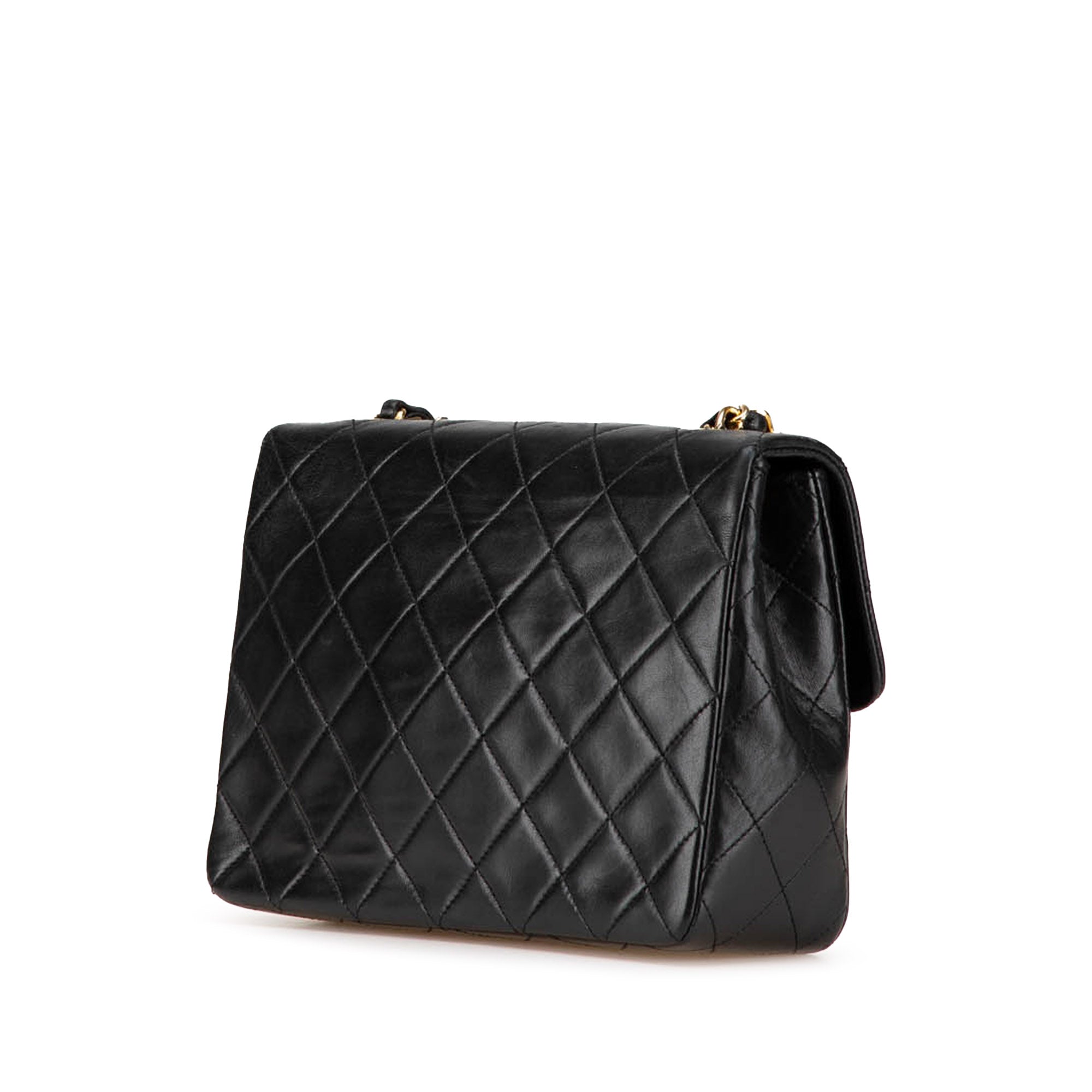 Chanel | Pre-Owned Small Square Quilted Lambskin Flap - II | Black