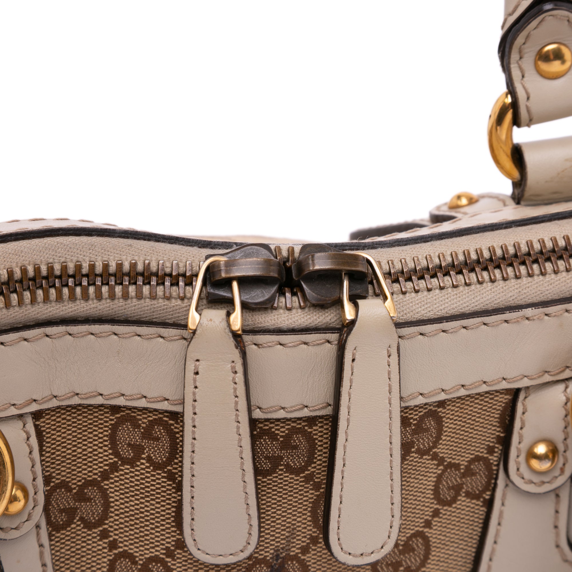 Gucci | Pre-Owned GG Canvas Scarlett Satchel | Brown/Beige/WhiteWhite