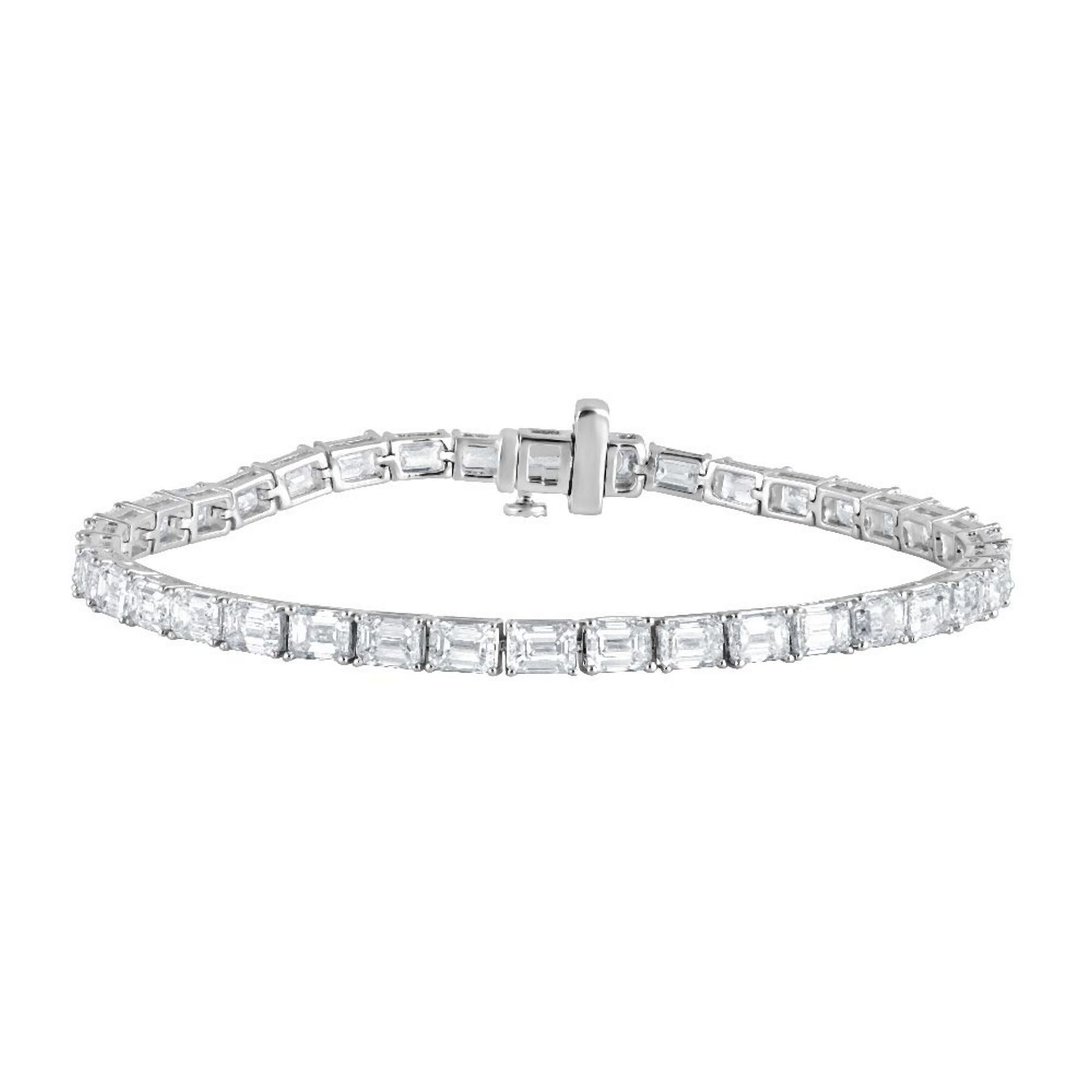 12.00 CT Emerald Natural Diamond | Tennis Bracelet - I | 14K White Gold | J-K Color | VS Clarity