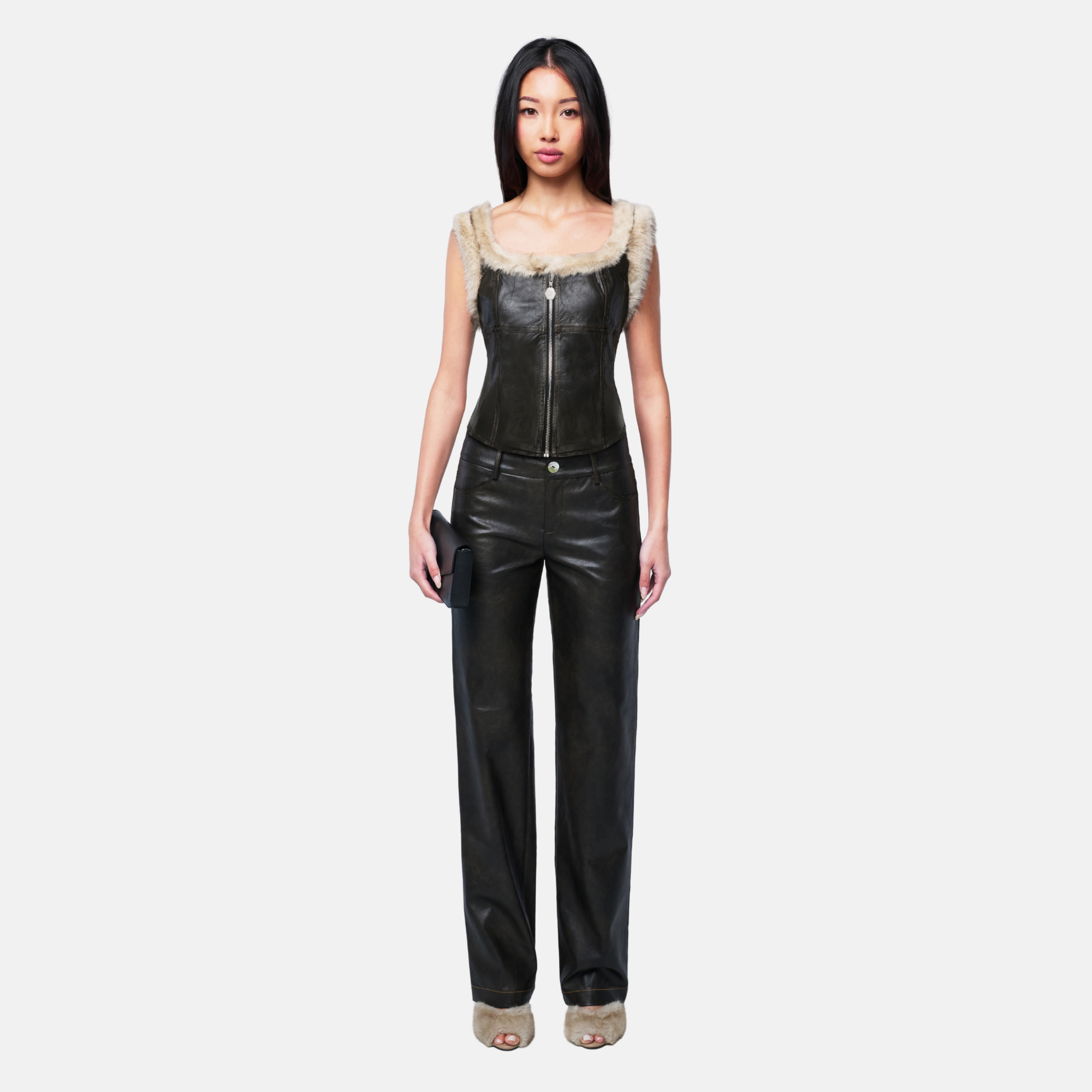 OW Collection KENDRA Top Top 237 - Distressed Black
