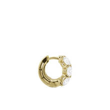 Womens | Huggie Hoops | 10K Yellow Gold | 2 CTW Round Cut Lab Grown Diamond | G-SI