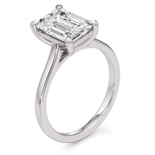 Womens | Solitaire Engagement Ring | 14K White Gold | 3 CTW Emerald Cut Lab Grown Diamond | G-VS