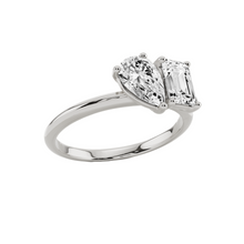 Womens | Two Stone Engagement Ring | 10K White Gold | 1.25 CTW Pear Cut Lab Grown Diamond | G-SI