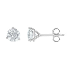 Womens | Martini Stud Earrings | 14K White Gold | 1 CTW Round Cut Lab Grown Diamond | F-VS