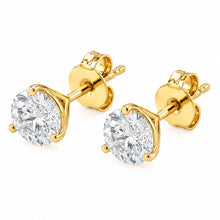 Womens | Martini Stud Earrings | 14K Yellow Gold | 5 CTW Round Cut Lab Grown Diamond | F-VS