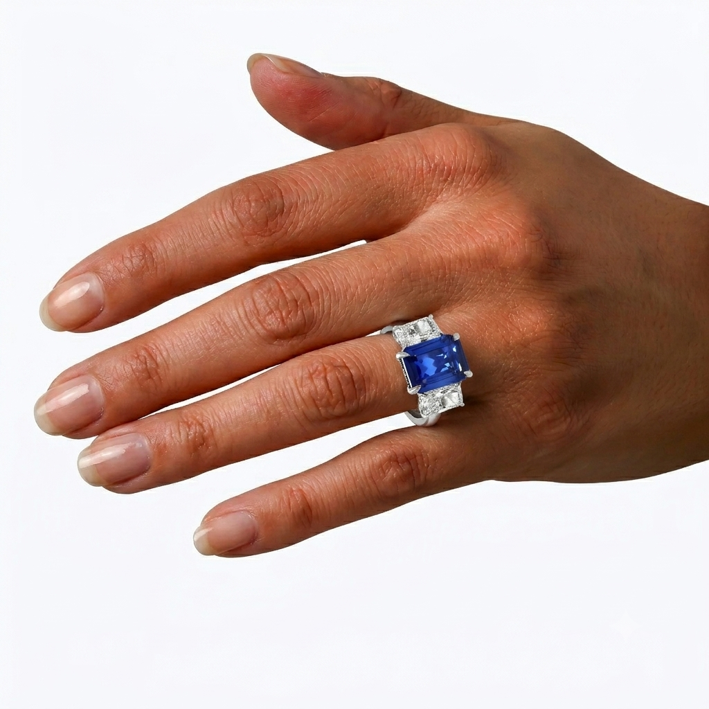 Womens | 3 Stone Engagement Ring | 14K White Gold | 2 CTW Radiant Cut Lab Grown Diamond | G-SI