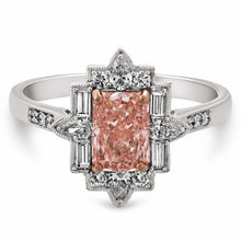 Womens | Halo Side Stone Engagement Ring | 14K Two Tone Gold | 1.50 CTW Round Cut Lab Grown Diamond | F-VS