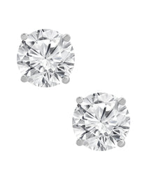 Womens | Stud Earrings | 14K White Gold | 5 CTW Round Cut Lab Grown Diamond | IJ-VS