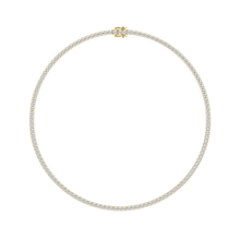 Womens | Tennis Necklace | 14K Yellow Gold | 15.15 CTW Round Cut Lab Grown Diamond | G-SI