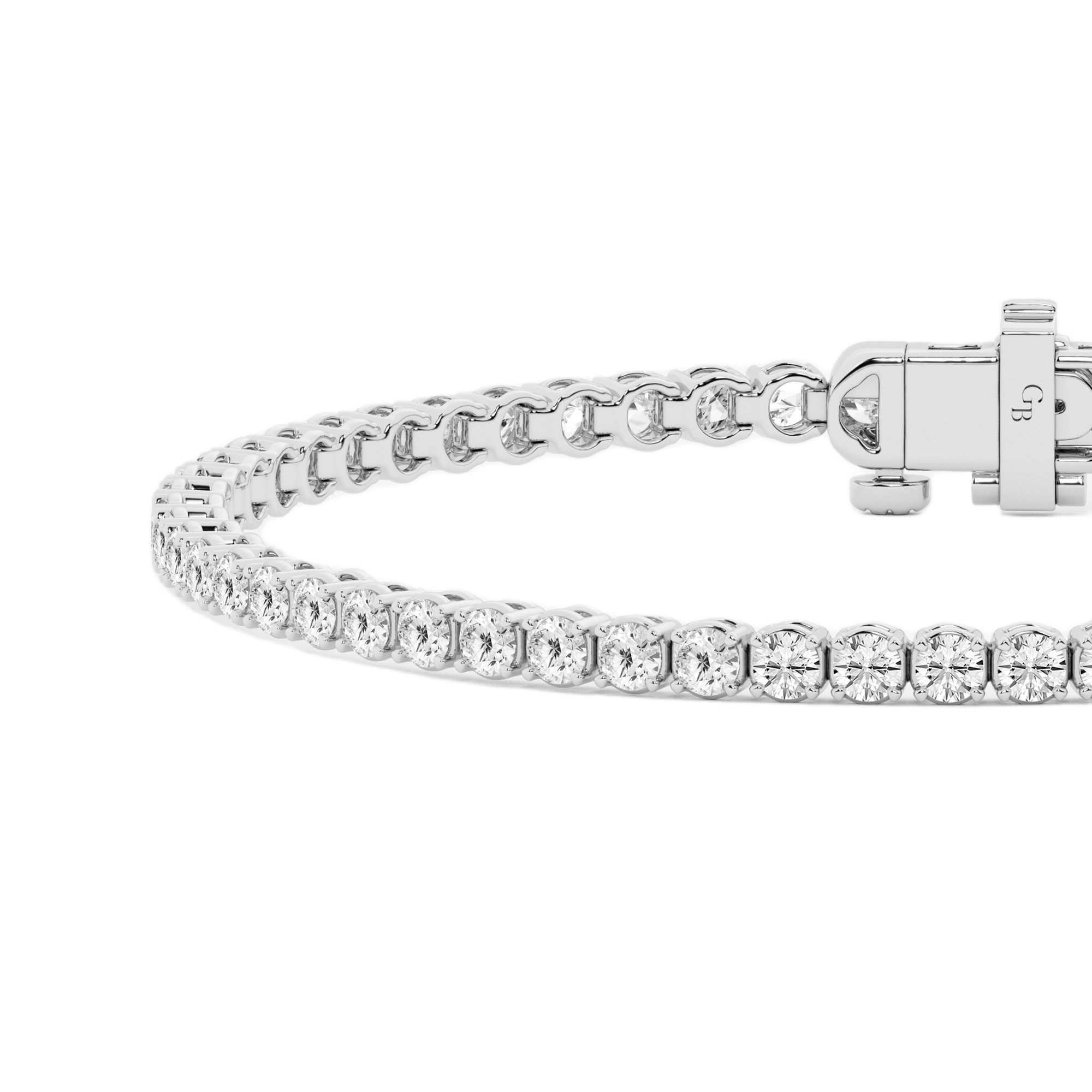 Womens | Tennis Bracelet - I | 14K White Gold | 3 CTW Round Cut Lab Grown Diamond | F-VS2