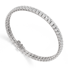 Womens | Tennis Bracelet | 14K White Gold | 15.15 CTW Emerald Cut Lab Grown Diamond | G-VS