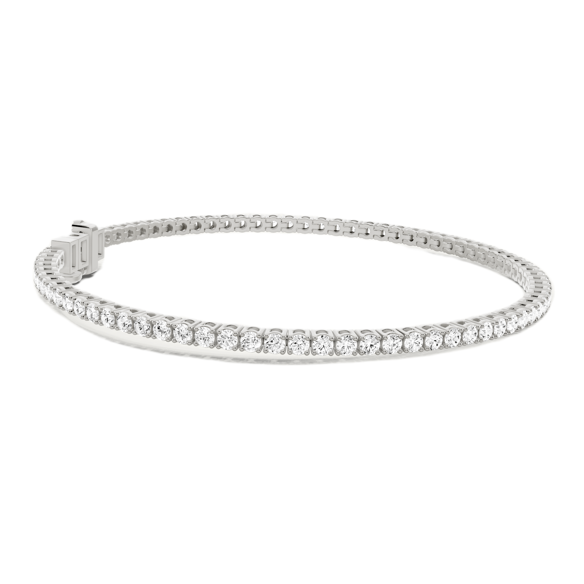 Womens | Tennis Bracelet - II | 14K White Gold | 3 CTW Round Cut Lab Grown Diamond | F-VS2