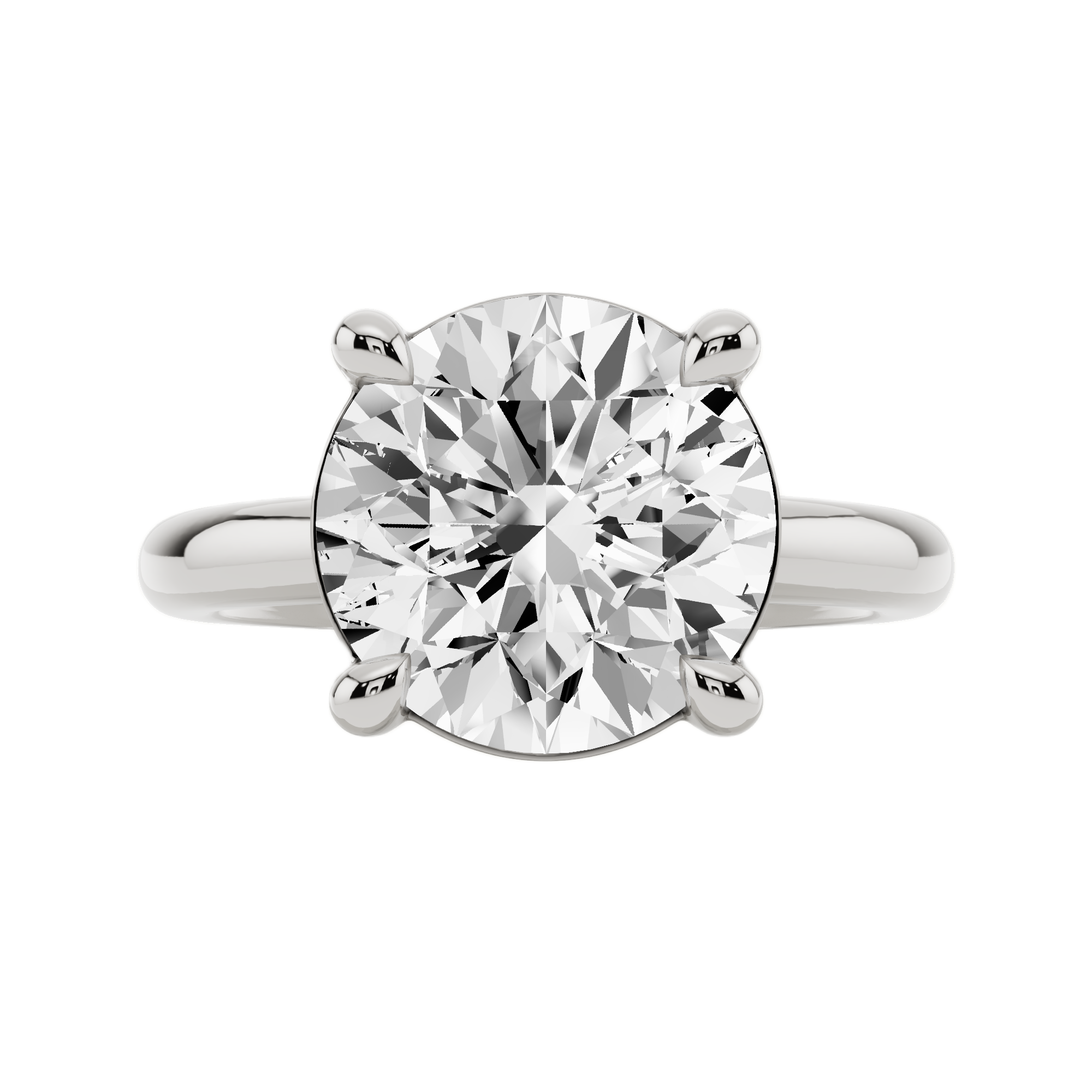 Womens | Solitaire Engagement Ring | 14K White Gold | 3 CTW Round Cut Lab Grown Diamond | G-SI | 6-inches