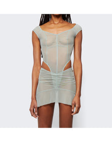 KNWLS | Women | Two Part Dress With Binding Details | Sage Green