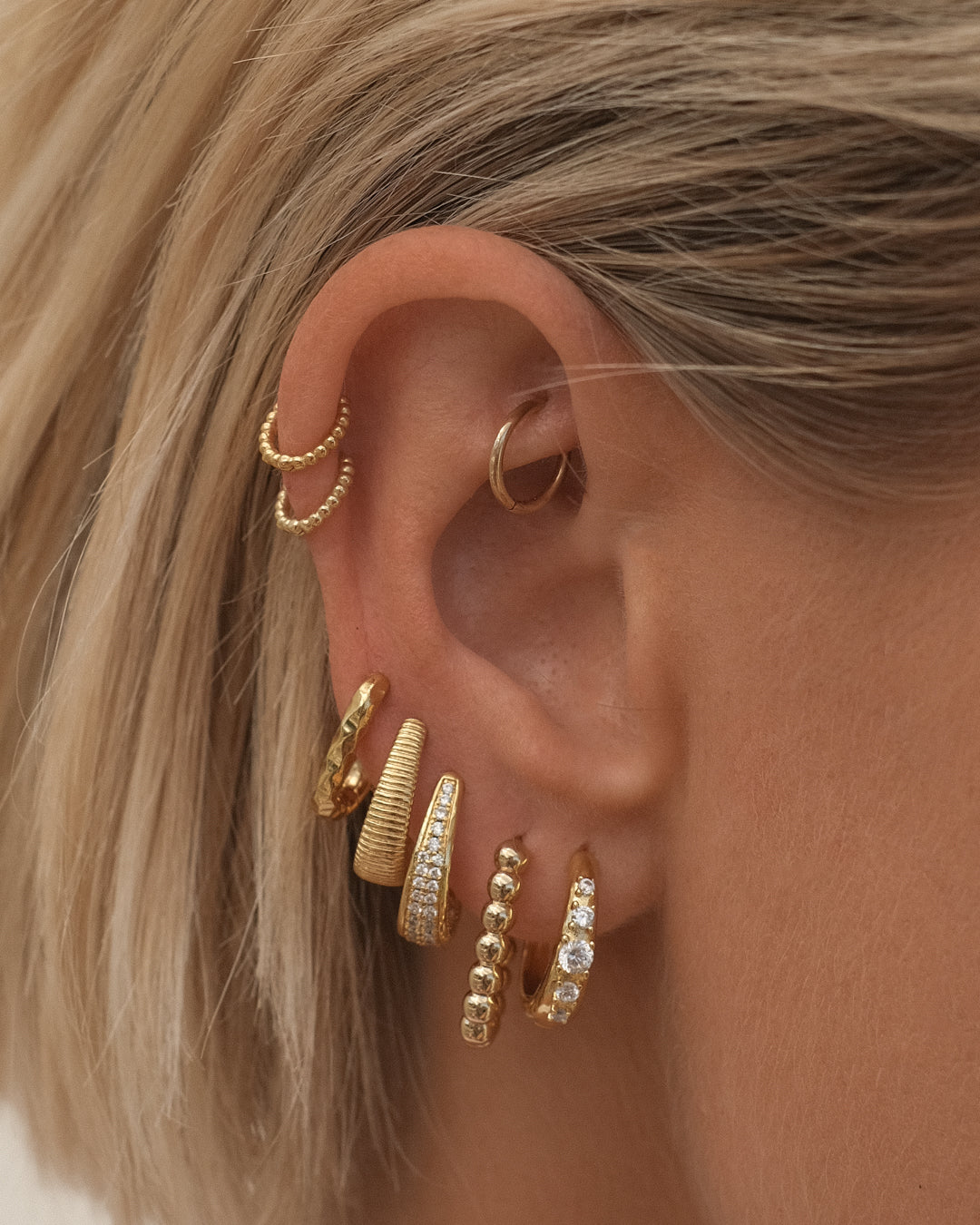 Stone Geneva Hoops - Gold | Plated Gold