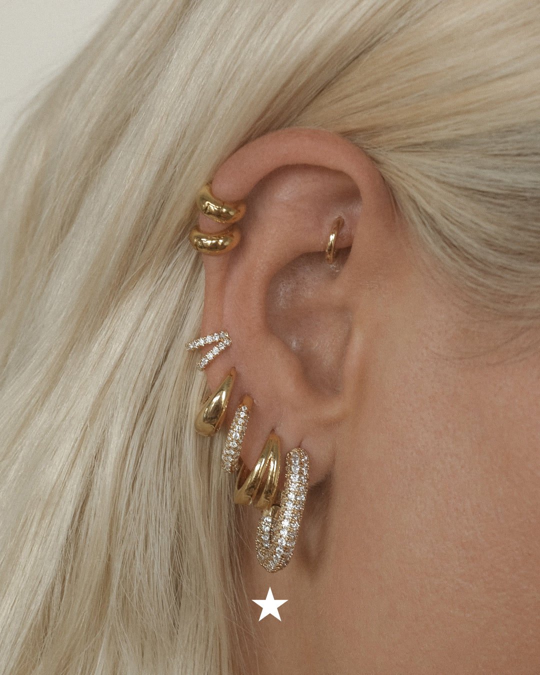 XL Pave Chain Link Hoops - Gold | Plated Gold