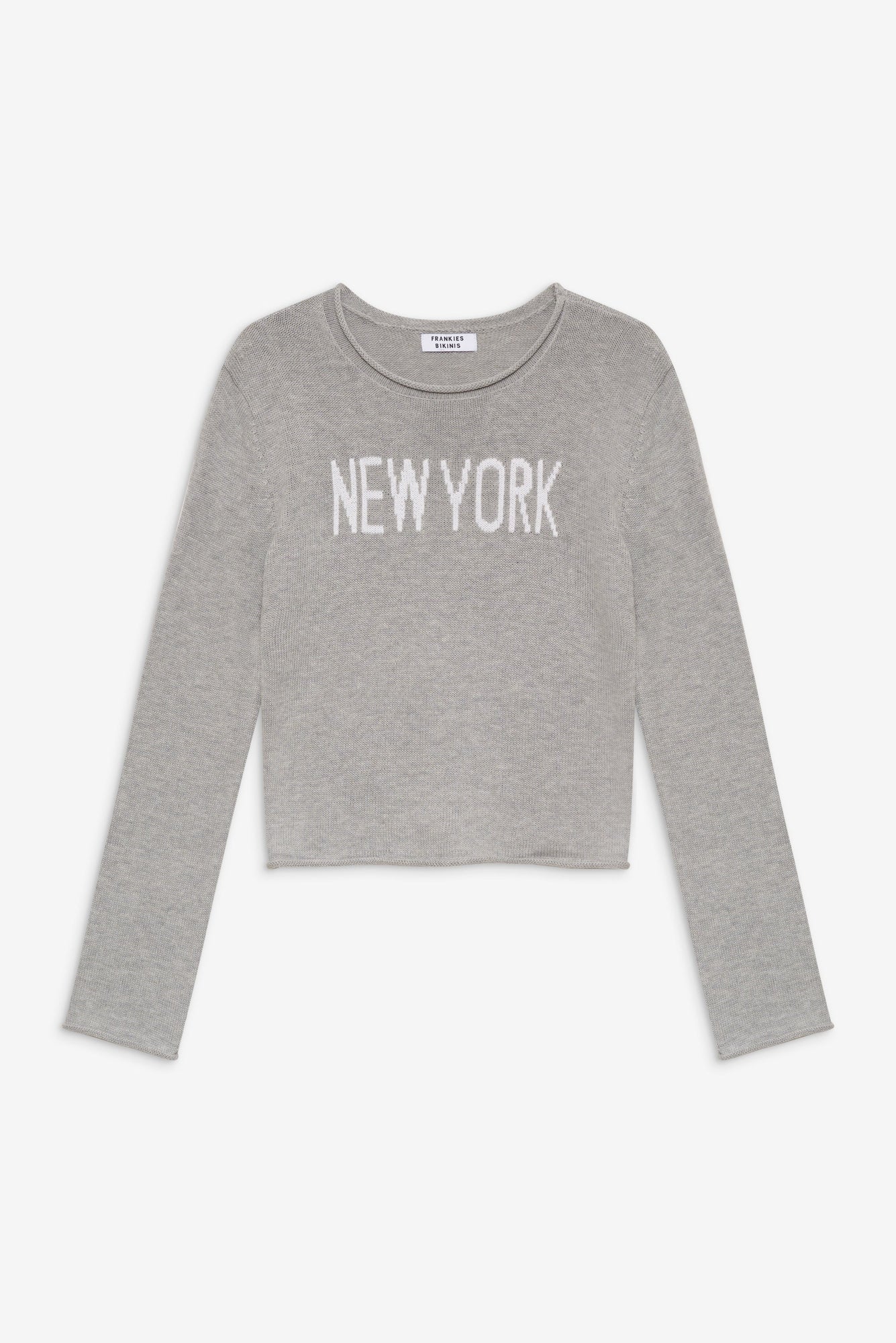 Kennedy Cotton Knit Sweater New York in Grey