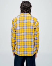 Mens | 50s Straight Bottom Shirt | Yellow/Purple