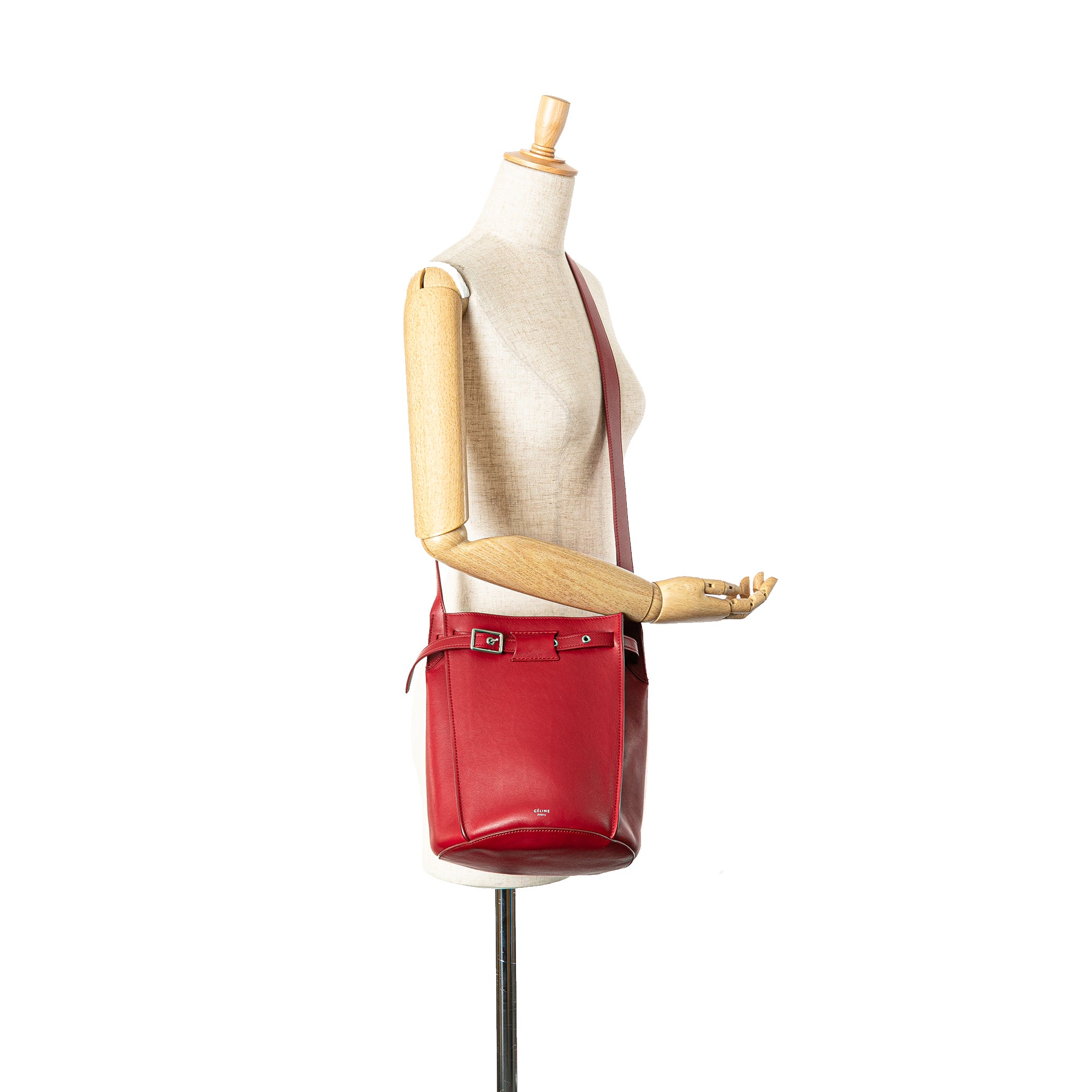 Celine | Pre-Owned Leather Big Bag Bucket Crossbody - I | Red