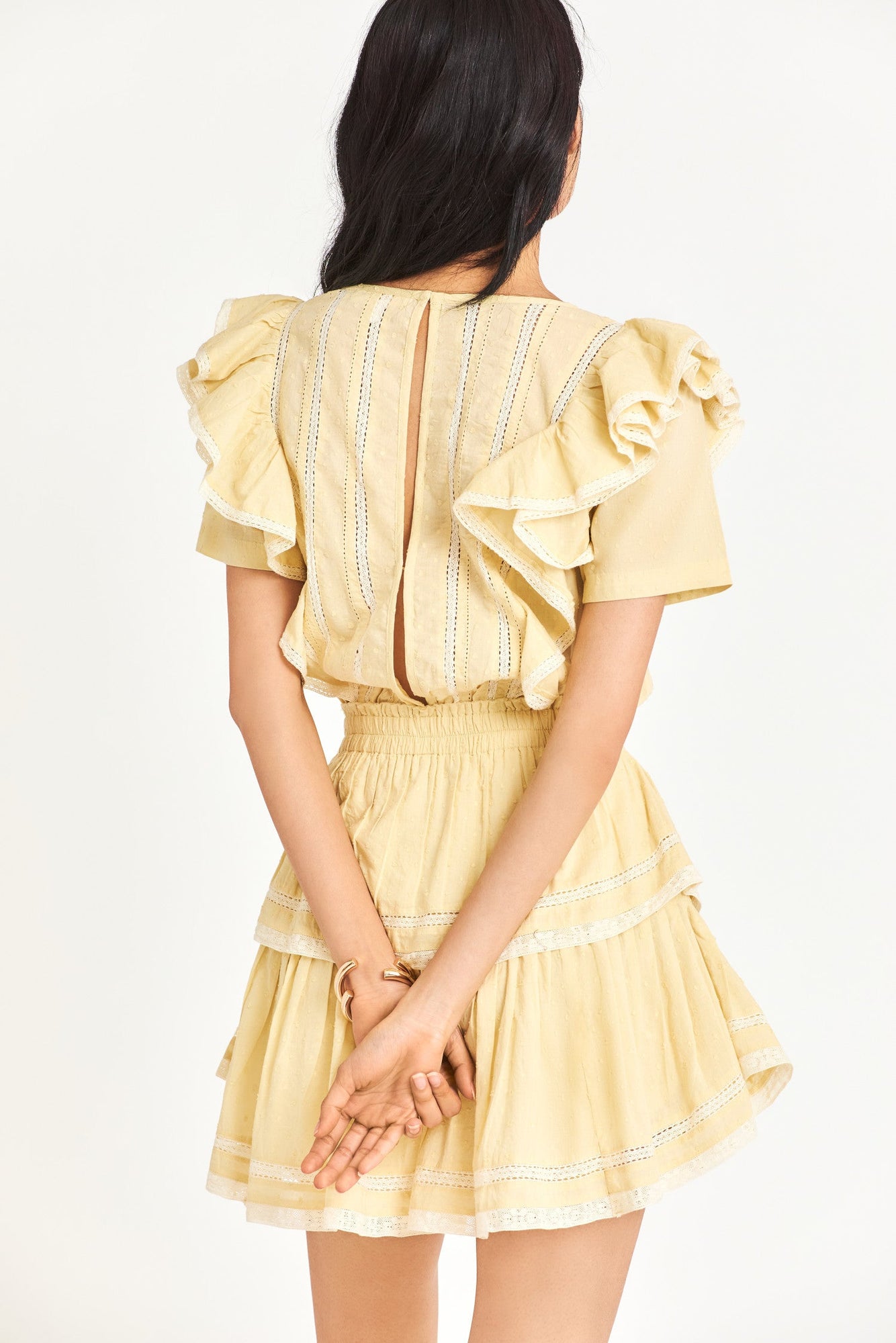 Back image of yellow Natasha Dress