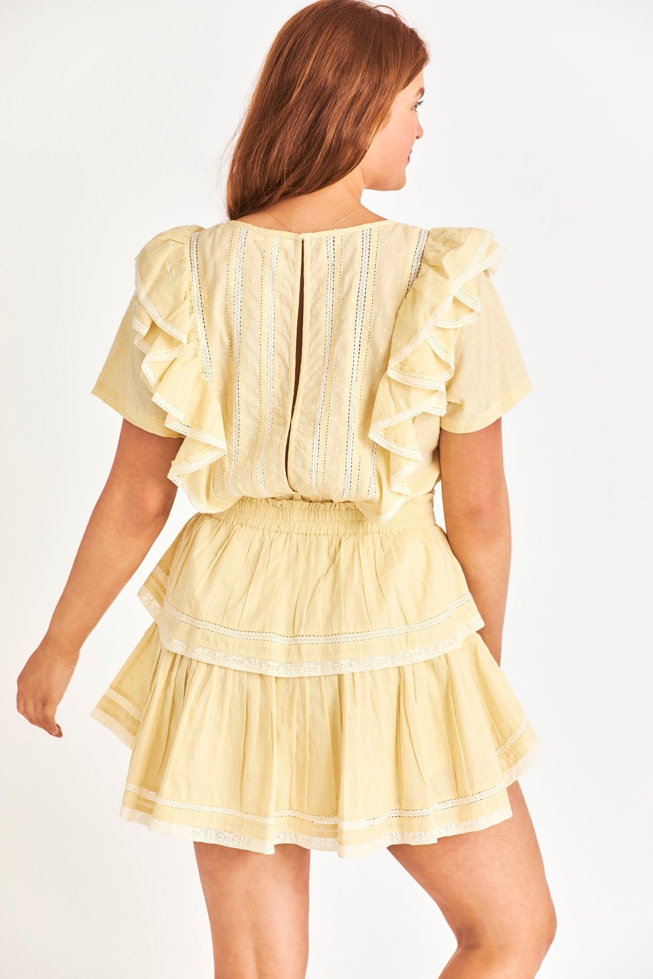 Back image of yellow Natasha Dress