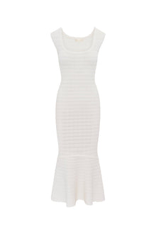 Leigh Pointelle Knit Midi Dress | Ivory