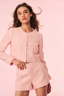 Leilana Tweed Cropped Jacket | Strawberry Spritz