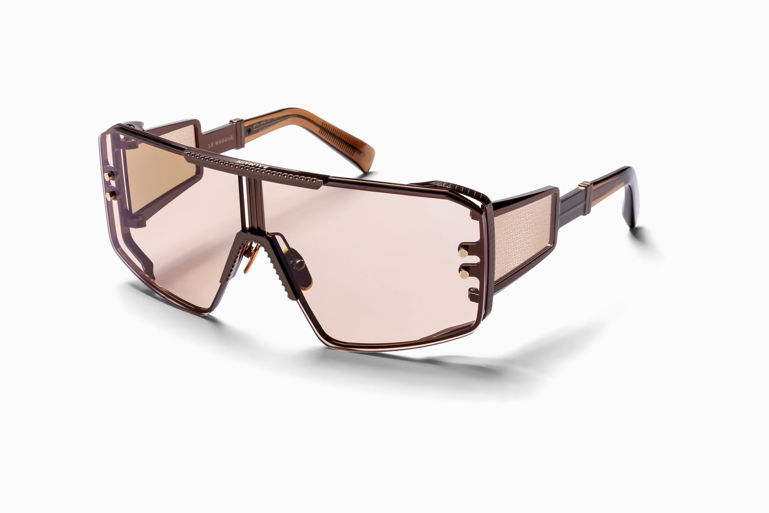 Unisex | Le Masque Sunglass | Brown - Crystal Brown - Side Lens w /PB Pattern | Medium Brown