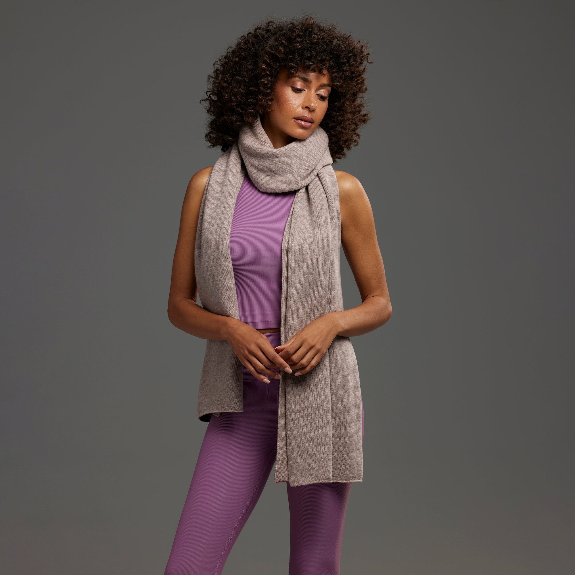 Women | Wool Cashmere Scarf | Fawn Heather