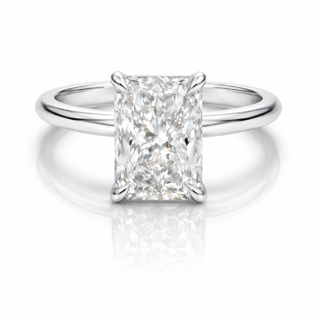 4.00 CT Radiant Lab-Grown Diamond | Engagement Ring | 14K White Gold | H Color | VS Clarity