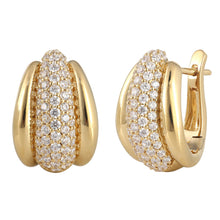 2.00 CT Round Lab-Grown Diamond | Hoop Earrings | 14K Yellow Gold over Sterling Silver | F Color | VS Clarity