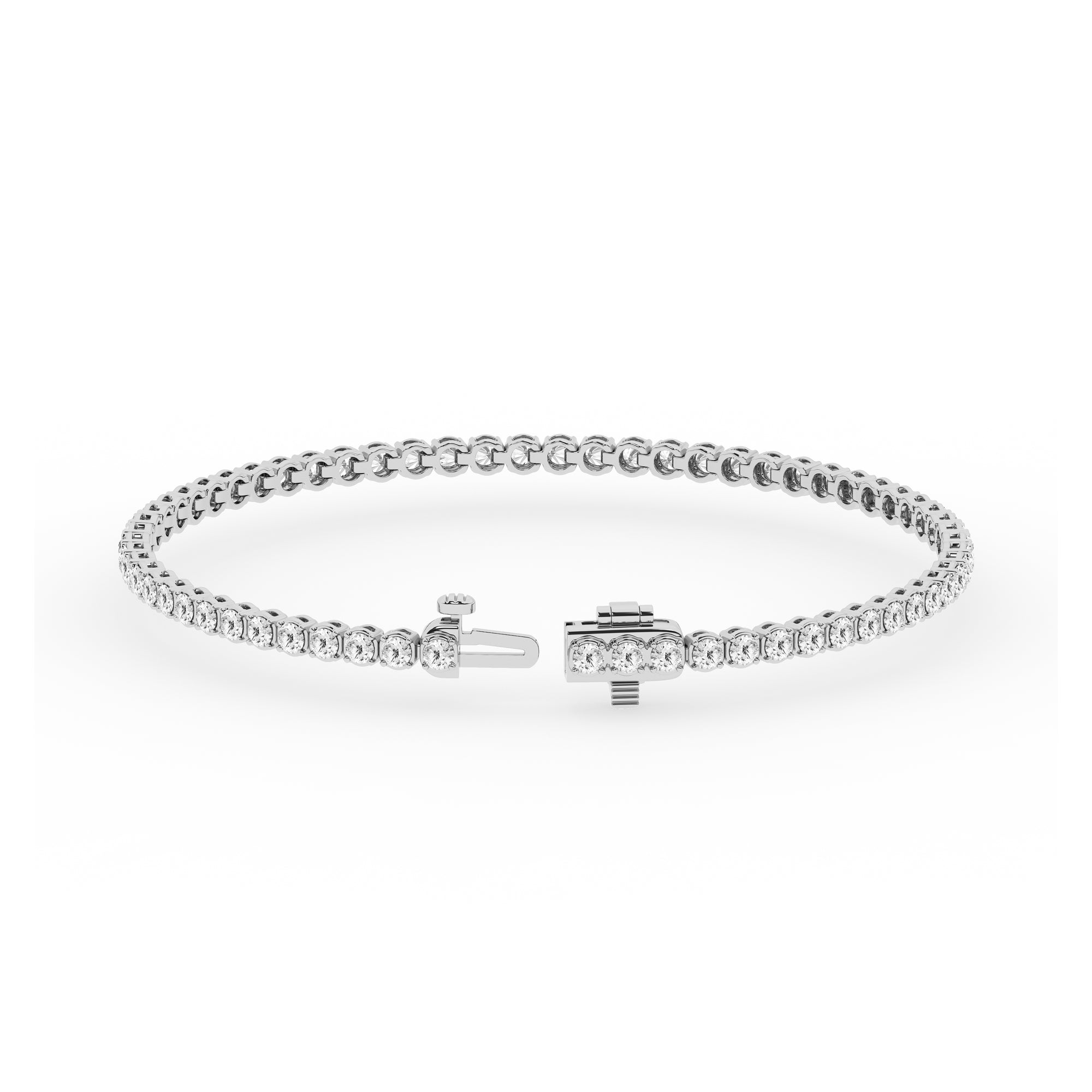 3.00 CT Round Lab-Grown Diamond | Luxe Tennis Bracelet | 14K White Gold | F Color | VS2 Clarity
