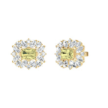 4.23 CT Yellow Radiant/Round/Pear/Marquise Lab-Grown Diamond | Studs Earrings | 14K Yellow Gold | G Color | VS Clarity