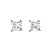 Womens | 1.50 CT  Princess Cut Lab Grown Diamond | Solitaire Stud | 14K White Gold | G-VS1