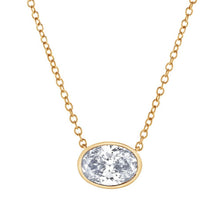 1.00 CT Oval Lab-Grown Diamond | Solitaire Necklace | 14K Yellow Gold | H Color | VS Clarity
