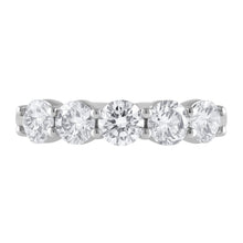 Womens | 1.50 CT Round Cut Lab Grown Diamond | 5 Stone Wedding Band | 14K White Gold | I-I1