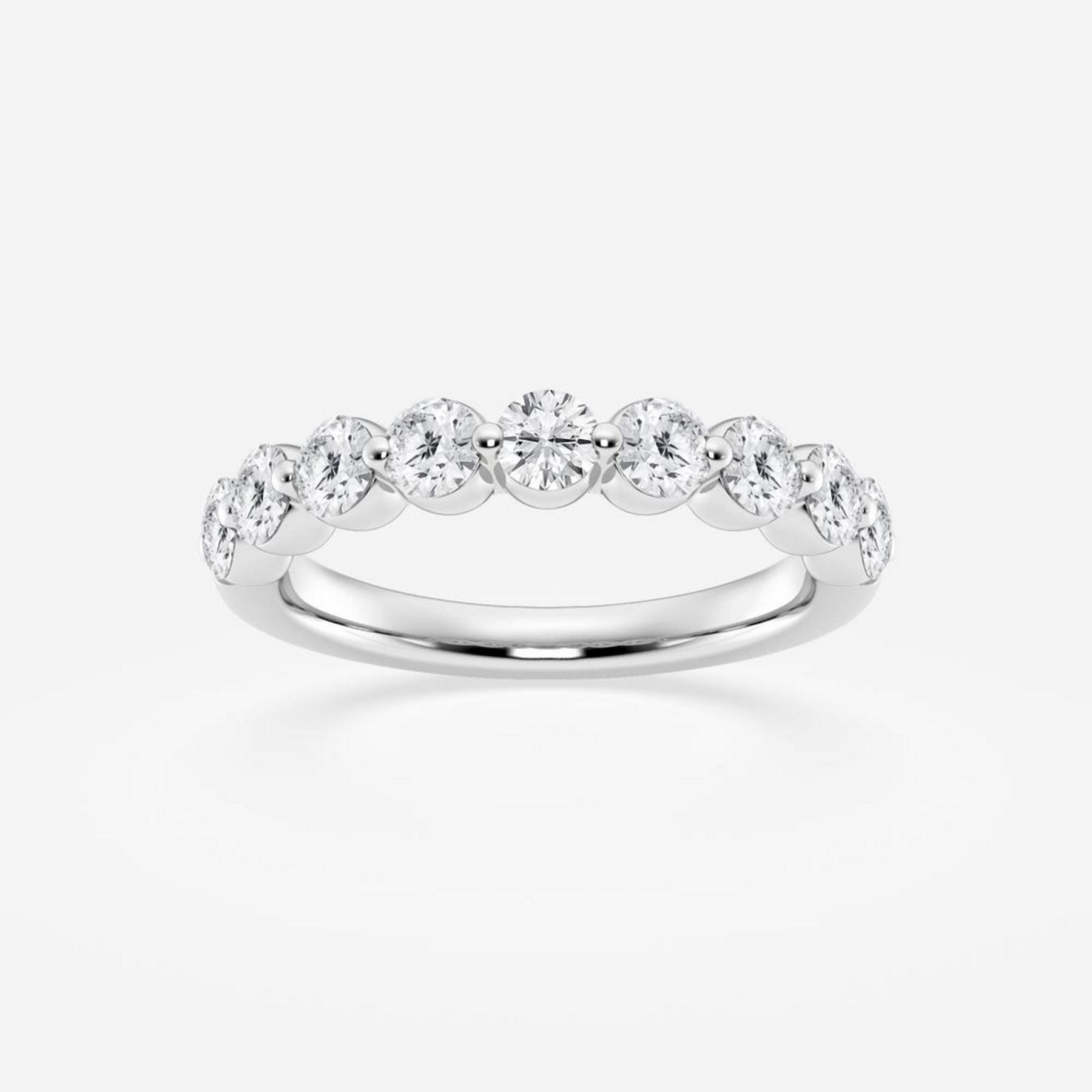 1.00 CT Round Lab-Grown Diamond | Wedding Band Ring | 14K White Gold | F Color | VS Clarity