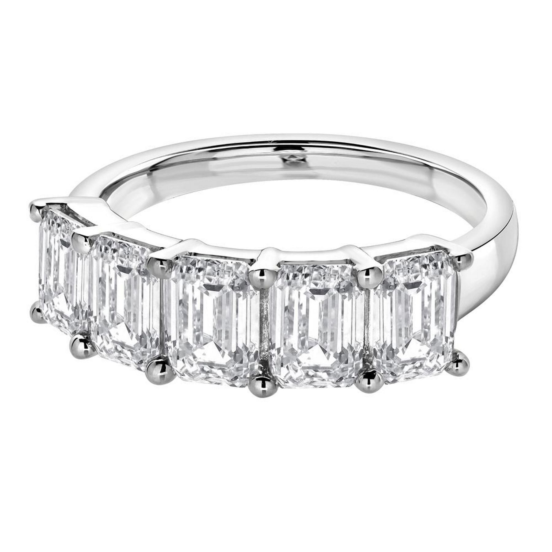 3.00 CT Emerald Lab-Grown Diamond | Wedding Band Ring | 14K White Gold | G Color | SI Clarity