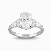 2.50 CT Oval/Round/Pear Lab-Grown Diamond | Bridal Ring | 14K White Gold | G Color | VS Clarity