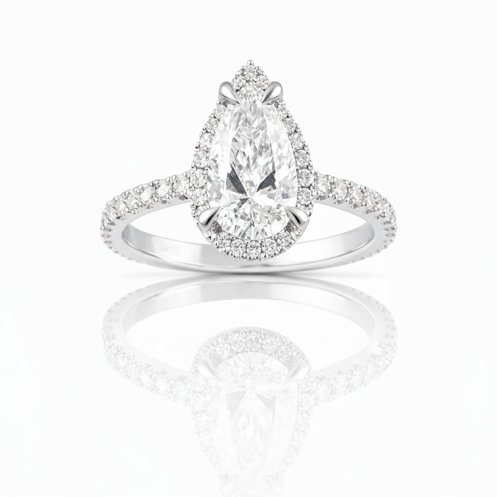 2.50 CT Round Lab-Grown Diamond | Bridal Ring | 14K White Gold | G Color | VS Clarity