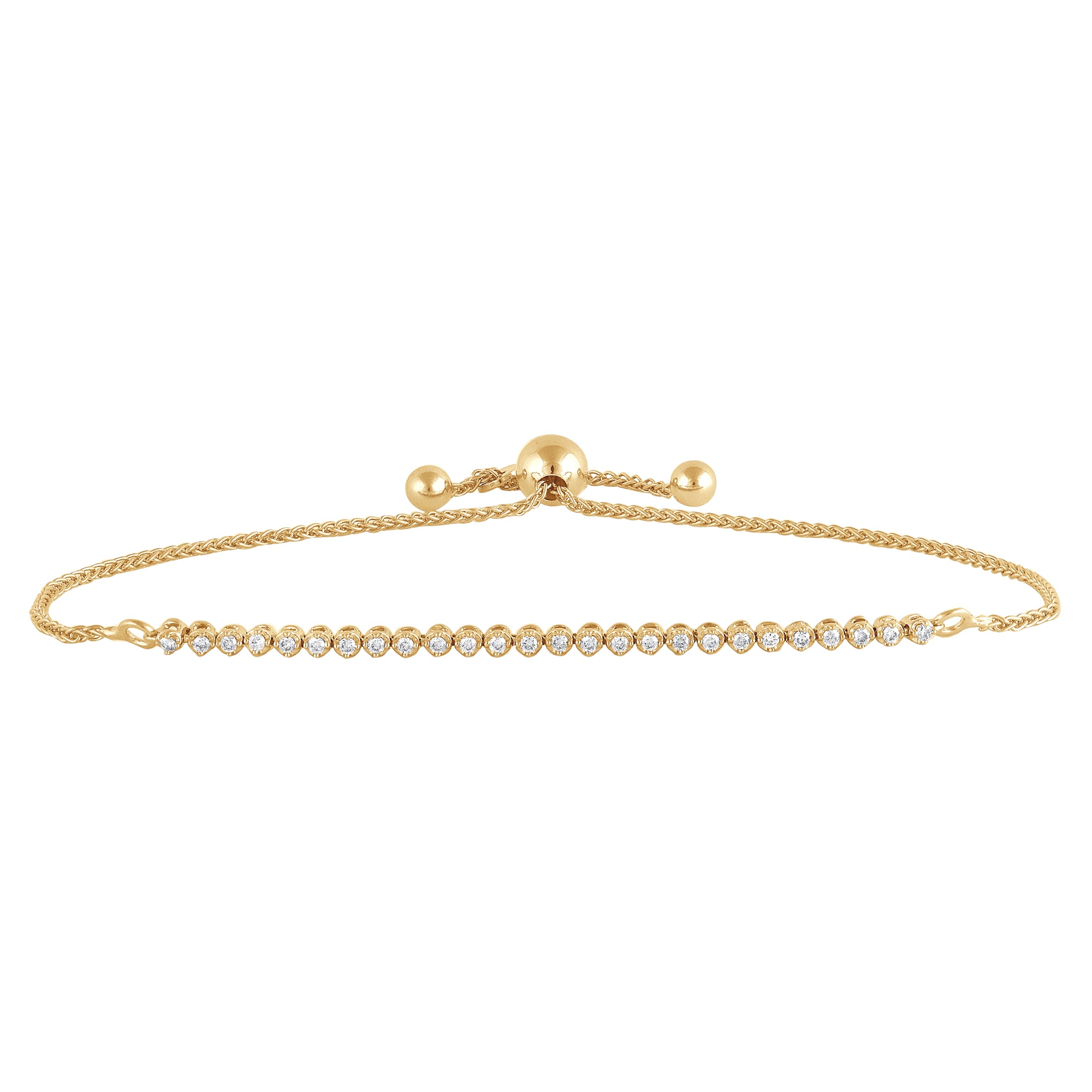 Womens | 0.25 CT Round Cut Lab Grown Diamond | Bracelet | Yellow Gold Plated Sterling Silver | J-SI-I1