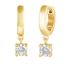 Womens | 0.50 CT Round Cut Lab Grown Diamond | Hoop Earrings | Yellow Gold Plated Sterling Silver | H-I/SI3-I1