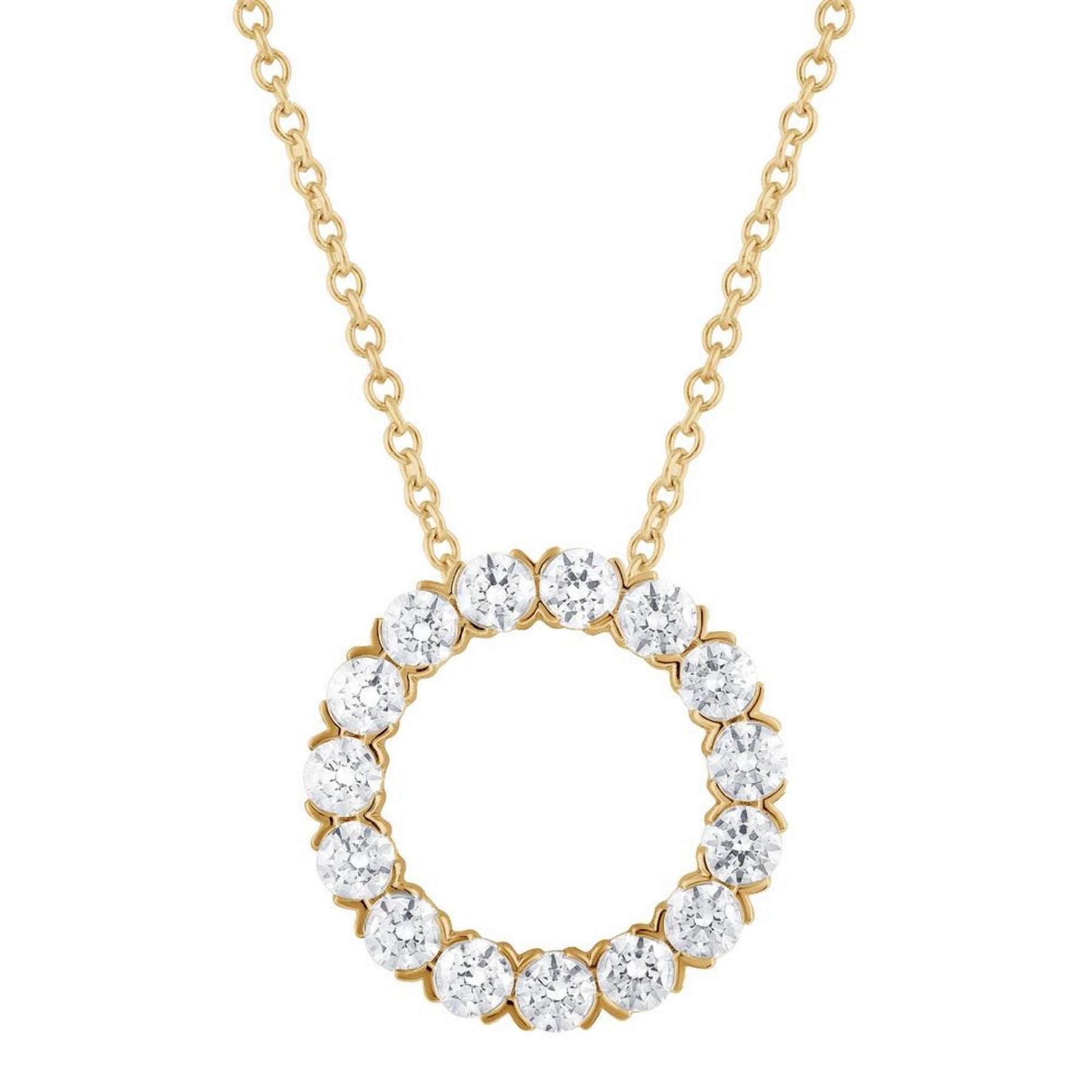 1.00 CT Round Lab-Grown Diamond | Pendant | 14K Yellow Gold | G Color | SI Clarity