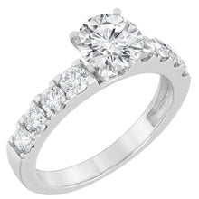 Womens | 2.00 CT Round Cut Lab Grown Accent Diamond | Engagement Ring | 14K White Gold | G-VS