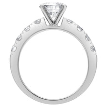 Womens | 2.00 CT Round Cut Lab Grown Accent Diamond | Engagement Ring | 14K White Gold | G-VS
