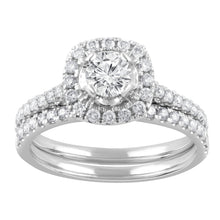Womens | 1.00 CT Round Cut Lab Grown Accent Diamond | Bridal Set | 10K White Gold | H-I-SI3/I1