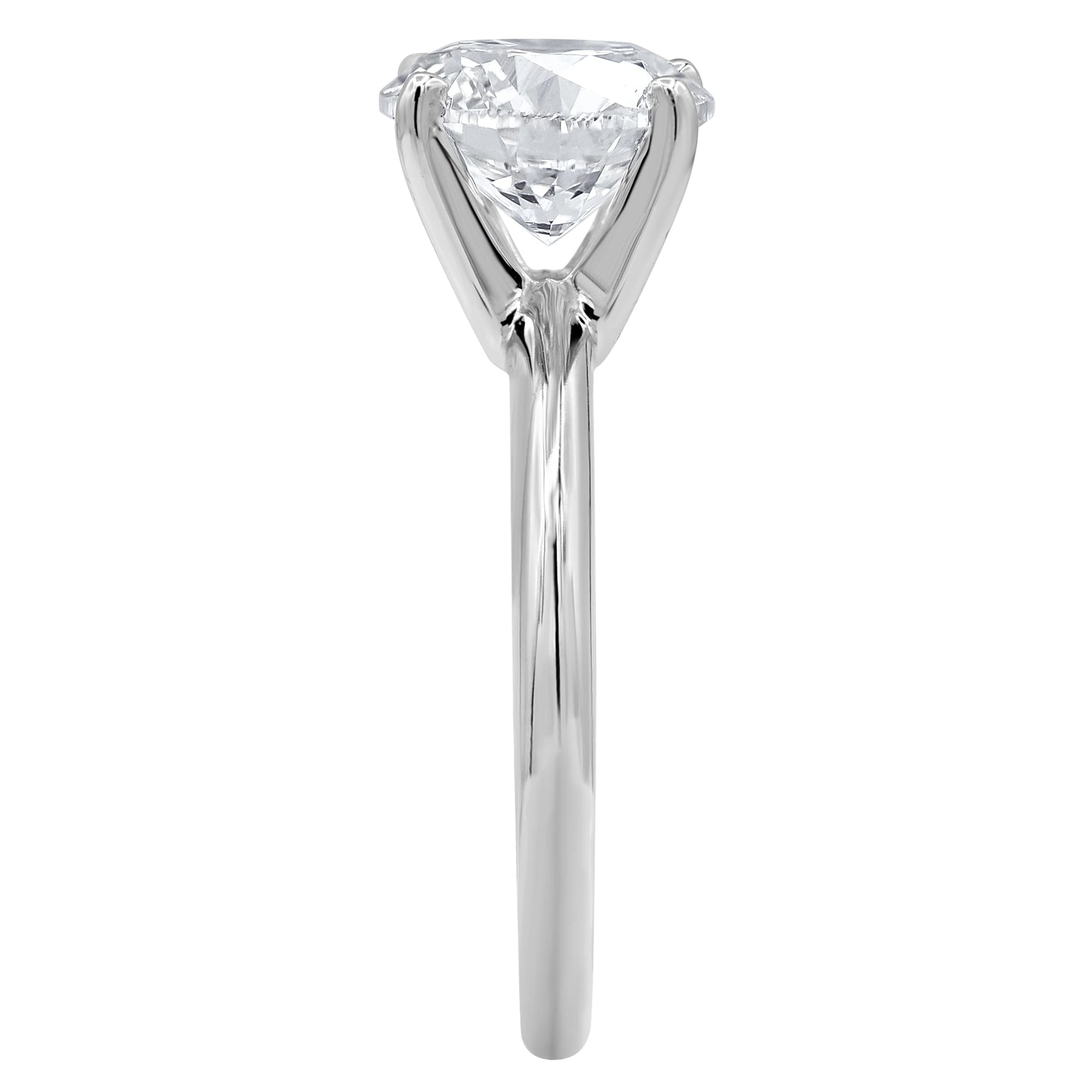 Womens | 3.00 CT Round Cut Lab Grown Diamond | Solitaire Engagement Ring | 14K White Gold | I-I1