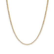 10.00 CT Round Lab-Grown Diamond | Tennis Necklace | 18K Yellow Gold | F Color | VS Clarity